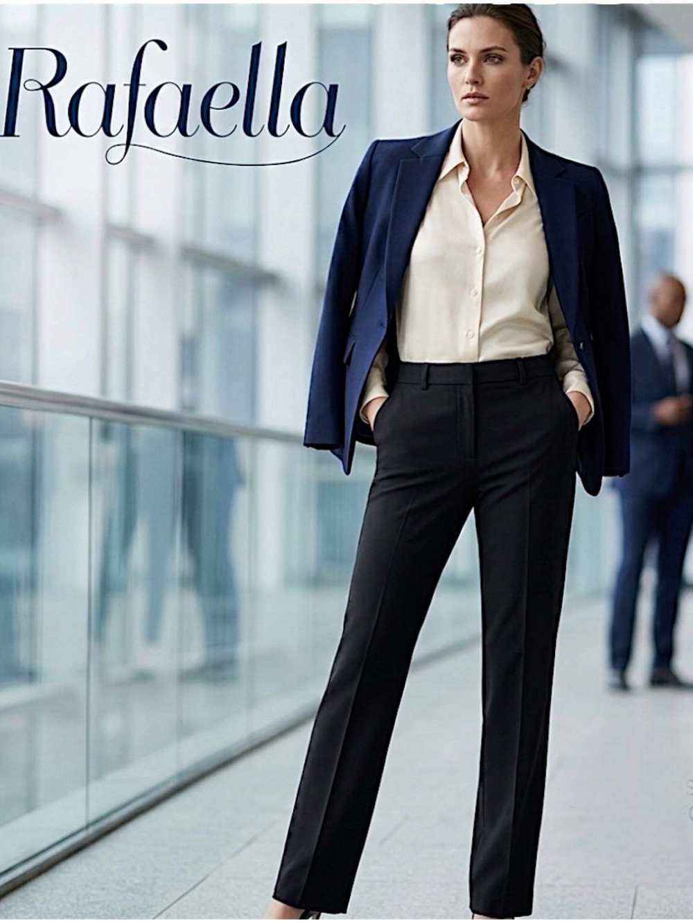 Rafaella Black Classic Straight Leg Dress Pants Size 16 NWT